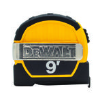 DeWALT® DWHT33028M Magnetic Pocket Measuring Tape With Belt Clip, 9 ft L x 1 in W Blade, Steel, Imperial, 1/32 in First 12 in, 1/16 in Thereafter