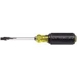 Klein® Cushion-Grip® 600-4 Heavy Duty Screwdriver, 1/4 in Keystone Point, Steel Shank, 8-11/32 in OAL, Acetate Handle, Polished Chrome, ANSI/ASME Specified
