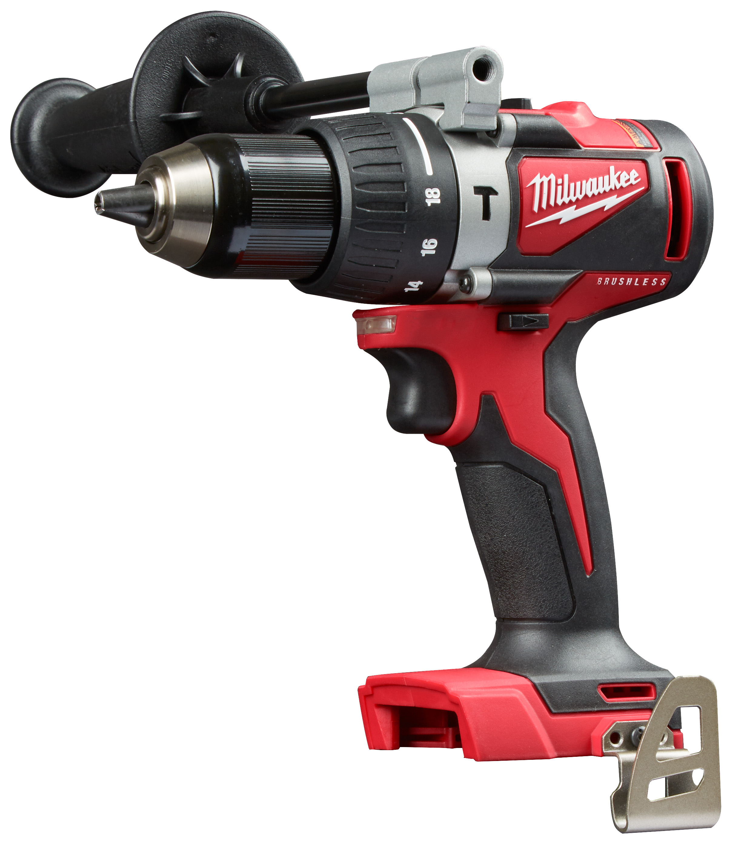 Milwaukee® 2902-20 Brushless Cordless Hammer Drill, 1/2 in Single Sleeve Ratcheting Chuck, 18 VDC, 0 to 550/0 to 1800 rpm No-Load, Li-Ion Battery