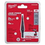 Milwaukee® 48-89-9201 Step Drill Bit, 1/8 in Dia Min Hole, 1/2 in Dia Max Hole, 13 Steps, HSS, 13 Hole Sizes, 1/4 in Shank