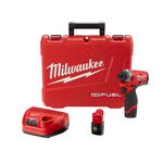 Milwaukee® M12™ FUEL™ 2553-22 Cordless Impact Driver Kit, 1/4 in Hex Drive, 4000 bpm, 1300 in-lb Torque, 12 VAC, 5.1 in OAL