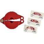 Brady® 65560 Gate Valve Lockout, Fits Min Handle Size: 1 in, Fits Max Handle Size: 2-1/2 in, 1 Padlocks, -40 deg F Min Temperature, 302 deg F Max