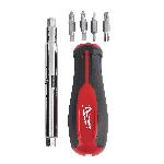 Milwaukee® 48-22-2760 11-in-1 Round Shank Multi-Bit Screwdriver, 11 Pieces, Plastic/Rubber Tri-Lobe Handle, Forged Steel