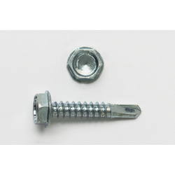 Peco 14X1HTJ Self Drilling Screw, #14, 1 in OAL, Hex Washer Head, Steel, Zinc Plated
