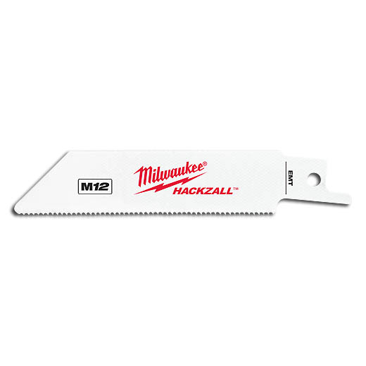 Milwaukee® HACKZALL™ 49-00-5418 Straight Back Thin Kerf Reciprocating Saw Blade, 4 in L x 3/4 in W, 18 TPI, Bi-Metal Body, Universal/Toothed Edge Tang