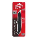 Milwaukee® HARDLINE™ 48-22-1998 Lockable Blade Folding Pocket Knife, D2 Steel Serrated Blade, 3 in L Blade, Serrated Edge, Stainless Steel Grip