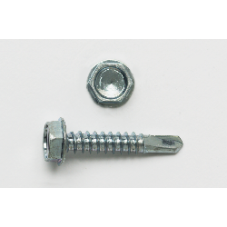 Peco PC1034HT Self Drilling Screw, #10-16, 3/4 in OAL, Hex Washer Head, Steel, Zinc Plated