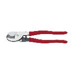 Klein® 63050 High Leverage Cable Cutter, 4/0 AWG Aluminum, 2/0 AWG Soft Copper, 24 AWG Communications Cable Cable/Wire, 9-1/2 in OAL, Shear Cut, Steel Jaw