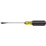 Klein® Cushion-Grip® 600-6 Heavy Duty Screwdriver, 5/16 in Keystone Point, Steel Shank, 10.938 in OAL, Rubber Handle, Polished Chrome, ANSI/ASME Specified