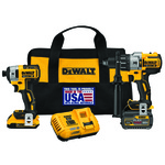 DeWALT® 20V MAX* FLEXVOLT™ DCK299D1T1 2-Tool Cordless Hammer Drill and Impact Driver Kit, Tools: Hammer Drill/Driver, Impact Driver and Reciprocating Saw, 20/60 V, 2/6 Ah Lithium-Ion