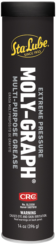 Sta-Lube® SL3330 Moly-Graph® Extreme Pressure Multi-Purpose Non-Flammable Grease, 14 oz Cartridge, Semi-Solid to Solid Grease Form, Dark Gray