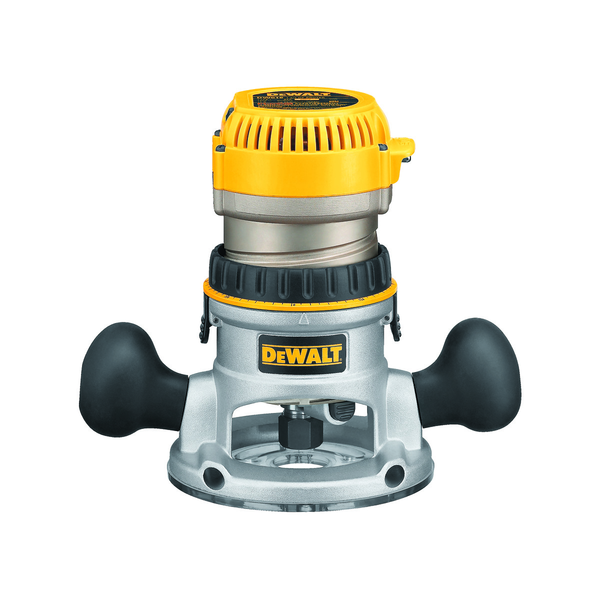DeWALT® DW618 Corded EVS Fixed Base Mid Size Electric Router, Toggle Switch, 1/4 in, 1/2 in Chuck, 8000 to 24000 rpm Speed, 2-1/4 hp, 120 V AC