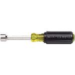 Klein® Cushion-Grip® 630-5/16 Nutdriver, 5/16 in, Hollow/Round Shank, Black/Yellow Cushion Grip Handle, ANSI/ASME Specified, Polished Chrome