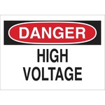 Brady® 84876 Rectangular Electrical Safety Sign, DANGER, 7 in H x 10 in W, Black/Red on White, B-302 Polyester, Self-Adhesive Mount