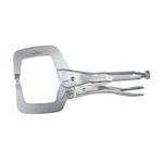 Irwin® Vise-Grip® The Original™ 19 11R® Fixed Tip Standard Locking C-Clamp With Regular Tip, Nickel Plated, 2-5/8 in D Throat, 3-3/8 in Jaw Opening, 11 in L Jaw, Heat Treated Alloy Steel