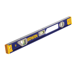 Irwin® 1794109 1500 Heavy Duty Non-Magnetic Standard I-Beam Level, 72 in L, 3 Vials, Aluminum, (1) Level/(2) Plumb Vial Position, 0.058 deg Accuracy