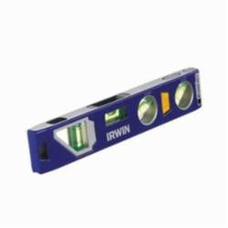 Irwin® 1794153 250 Series Magnetic Standard Torpedo Level, 9 in L, 4 Vials, Aluminum, (1) 22.5 deg/(1) 45 deg/(1) Level/(1) Plumb Vial Position, 0.029 deg Accuracy