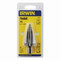 Irwin® Unibit® 10235 Step Drill Bit, 1/4 in Dia Min Hole, 1-3/8 in Dia Max Hole, 10 Steps, HSS, 10 Hole Sizes, 7/16 in Shank