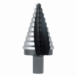 Irwin® Unibit® 10235 Step Drill Bit, 1/4 in Dia Min Hole, 1-3/8 in Dia Max Hole, 10 Steps, HSS, 10 Hole Sizes, 7/16 in Shank