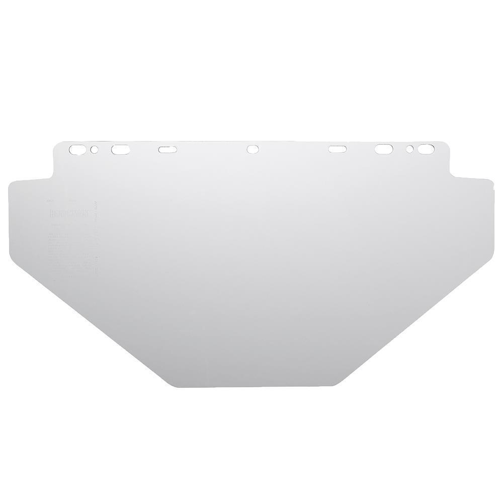 JACKSON SAFETY® 29098 F20 K Shape Unbound Face Shield Window, Clear, Polycarbonate, 10 in H x 20 in W x 0.04 in THK Visor, For Use With Headgear and Hard Hat Interchange System, ANSI Z87.1, CSA Z94.3