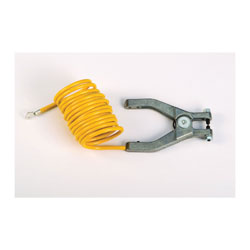 Justrite® 08497 Antistatic Wire With Hand Clamp and 1/4 in Terminal, 10 ft L, Coiled Insulated Wire