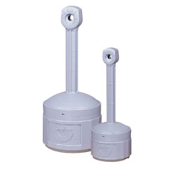 Justrite® 26800 Original Smokers Cease-Fire® Medium Duty Cigarette Butt Receptacle, 4 gal Capacity, 38-1/2 in H, Polyethylene, Pewter Gray