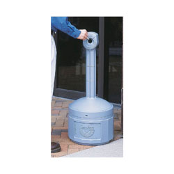 Justrite® 26800 Original Smokers Cease-Fire® Medium Duty Cigarette Butt Receptacle, 4 gal Capacity, 38-1/2 in H, Polyethylene, Pewter Gray