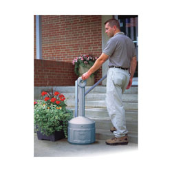 Justrite® 26800 Original Smokers Cease-Fire® Medium Duty Cigarette Butt Receptacle, 4 gal Capacity, 38-1/2 in H, Polyethylene, Pewter Gray