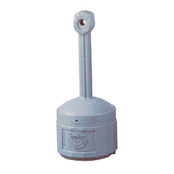 Justrite® 26800 Original Smokers Cease-Fire® Medium Duty Cigarette Butt Receptacle, 4 gal Capacity, 38-1/2 in H, Polyethylene, Pewter Gray