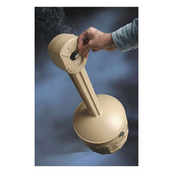Justrite® 26800B Original Smoker's Cease-Fire® Medium Duty Cigarette Butt Receptacle, 4 gal Capacity, 38-1/2 in H, Polyethylene, Adobe Beige