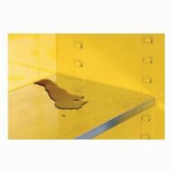 Justrite® 894500 Flammable Safety Cabinet, 45 gal Capacity, 65 in H x 43 in W x 18 in D, Manual Close Door, 2 Doors, 2 Shelves, Cold Rolled Steel, Yellow