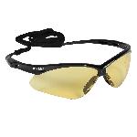 KleenGuard™ 25659 V30 Nemesis® Lightweight Safety Glasses With Neck Cord, Anti-Scratch, Amber Lens, Wrap Around Frame, Black, Nylon Frame, Polycarbonate Lens, ANSI Z87.1-2010, CSA Certified