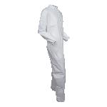 KleenGuard™ 37686 A40 Liquid Particle Protection Disposable Coverall, XL, White, Microporous Film Laminate, 26-1/2 in Chest, 38-1/2 in L Inseam