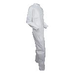 KleenGuard™ 37687 A40 Liquid and Particle Protection Disposable Coverall, 2XL, White, Microporous Film Laminate, 28 in Chest, 39-1/2 in L Inseam