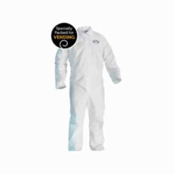 KleenGuard™ 37687 A40 Liquid and Particle Protection Disposable Coverall, 2XL, White, Microporous Film Laminate, 28 in Chest, 39-1/2 in L Inseam