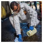 KleenGuard™ 44303 A40 Liquid Particle Protection Disposable Coverall, Unisex, L, White, Microporous Film Laminate, 25 in Chest, 38 in L Inseam