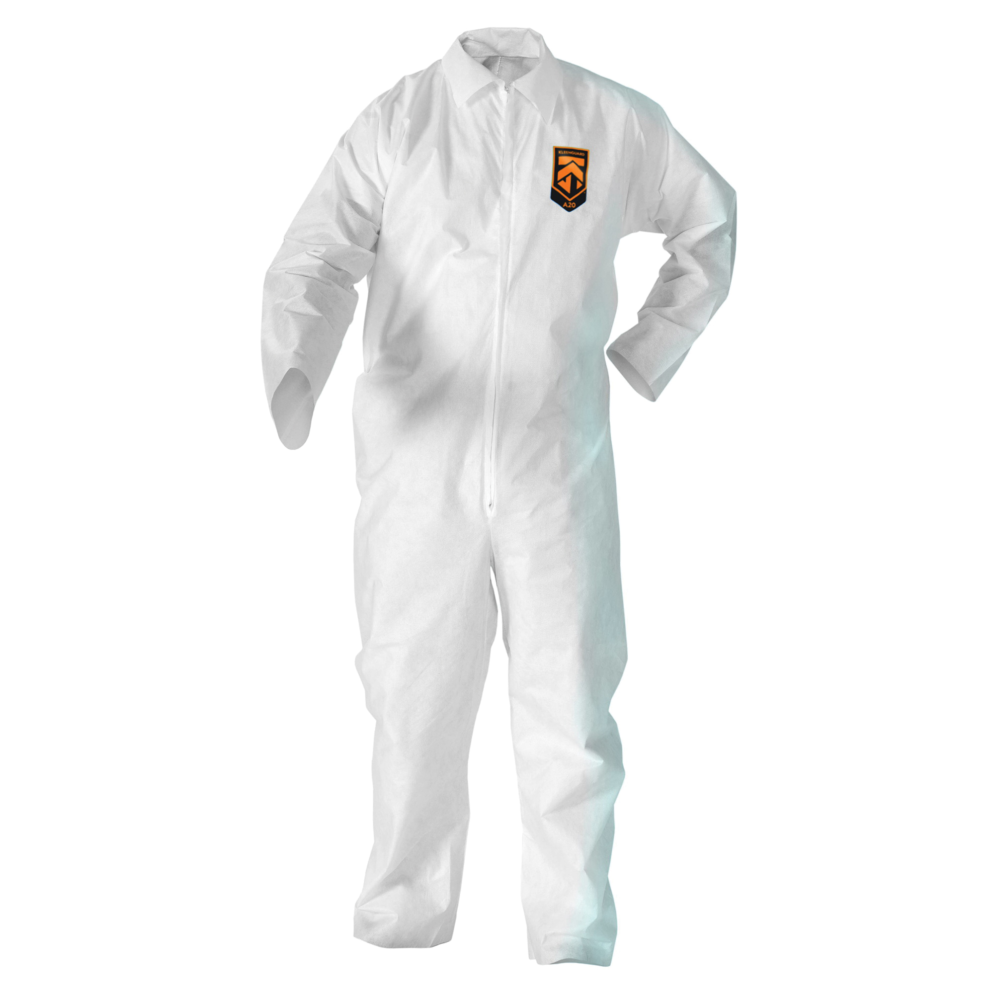 KleenGuard™ 49004 A20 Breathable Lightweight Disposable Coverall, XL, White, SMS Fabric, 29-3/4 in Chest, 41 in L Inseam