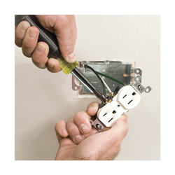 Klein® 32500 11-in-1 Multi-Bit Screwdriver, 6 Pieces, #1, #2, 3/16 in, 1/4 in, T10, T15 Range, Cushion Grip Handle, Steel, ASME Specified