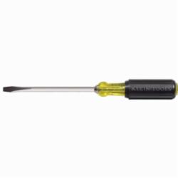 Klein® Cushion-Grip® 600-6 Heavy Duty Screwdriver, 5/16 in Keystone Point, Steel Shank, 10.938 in OAL, Rubber Handle, Polished Chrome, ANSI/ASME Specified