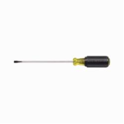 Klein® Cushion-Grip® 601-6 Screwdriver, 3/16 in Cabinet Point, Steel Shank, 9-3/4 in OAL, Acetate Handle, Polished Chrome, ANSI/ASME Specified