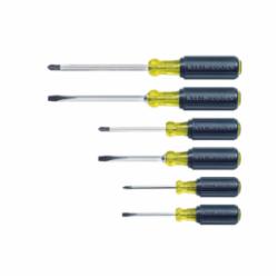 Klein® Cushion-Grip® 85074 Screwdriver Set, 6 Pieces, Steel/Rubber, Polished Chrome