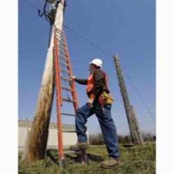 Louisville® FE3224-E03E34 FE3200 Extra Heavy Duty Multi-Section Professional Extension Ladder With Combination Pole Grip and Cable Hook, 24 ft OAL, ANSI Code: Type IA, 300 lb Load, Fiberglass, 12 in Adjustable Increments