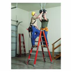 Louisville® FM1508 FM1500 Type IA Ribbed Twin Front Ladder, 8 ft H Ladder, 300 lb Load, 7 Steps, Fiberglass, A14.5