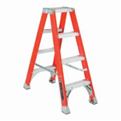 Louisville® FM1504 FM1500 Type IA Ribbed Twin Front Ladder, 4 ft H Ladder, 300 lb Load, 3 Steps, Fiberglass, A14.5