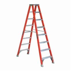 Louisville® FM1508 FM1500 Type IA Ribbed Twin Front Ladder, 8 ft H Ladder, 300 lb Load, 7 Steps, Fiberglass, A14.5