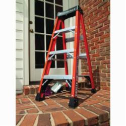 Louisville® FS1404HD FS1400HD Type IAA Non-Conductive Weather Resistant Step Ladder, 4 ft H Ladder, 375 lb Load, 3 Steps, Fiberglass, A14.5