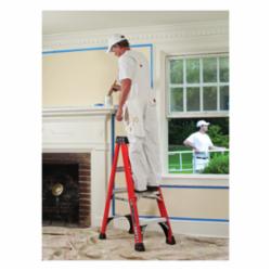 Louisville® BRUTE FS1406HD FM1400HD Ribbed Type IAA Step Ladder, 6 ft H Ladder, 375 lb Load, 5 Steps, Fiberglass, A14.5