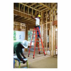 Louisville® BRUTE FS1406HD FM1400HD Ribbed Type IAA Step Ladder, 6 ft H Ladder, 375 lb Load, 5 Steps, Fiberglass, A14.5