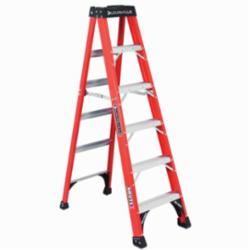 Louisville® BRUTE FS1406HD FM1400HD Ribbed Type IAA Step Ladder, 6 ft H Ladder, 375 lb Load, 5 Steps, Fiberglass, A14.5