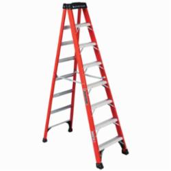 Louisville® BRUTE FS1408HD FM1400HD Ribbed Type IAA Step Ladder, 8 ft H Ladder, 375 lb Load, 7 Steps, Fiberglass, A14.5